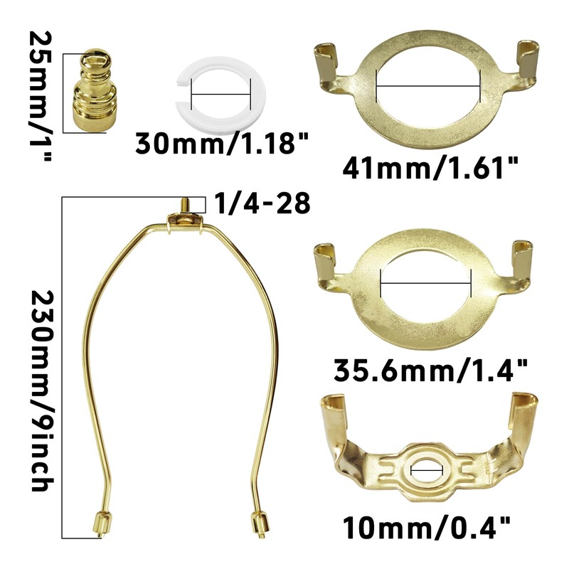 bociloy 2 Sets 9 Inch Lamp Shade Harp Holder Kit,