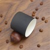Xiaokangpao 4Pcs Ceramic Vertical Stripes Mini Cups,Easy to Clean,Espresso Cups