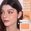LYBHDAFA Coral Blush Powder Blush for Cheeks with Brush, Matte