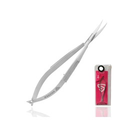 Tijeras para cutículas extrafinas y curvas para cejas, tijeras profesionales ultra afiladas con punta precisa para recortar cutículas, uñas postizas, 