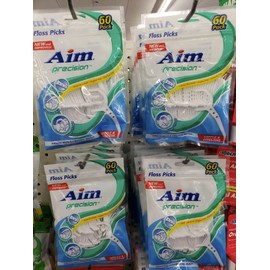 4 x 60 pcs ( 240 total ) AIM PRECISION  DENTAL FLOSSERS Floss Pick Sticks