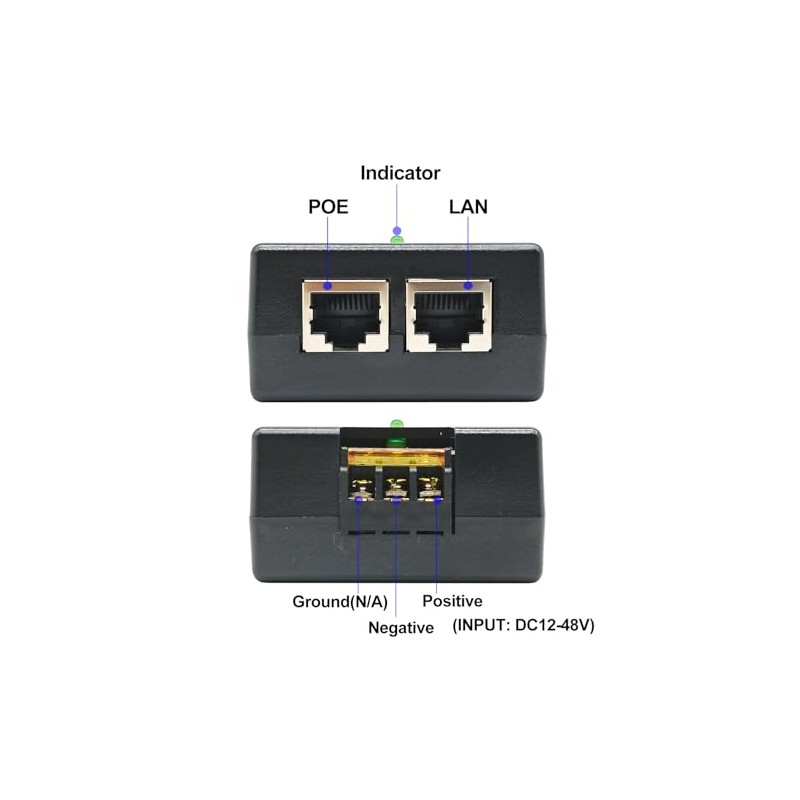 24V Gigabit POE Injector | 12V/24V (12-48V) DC Input |