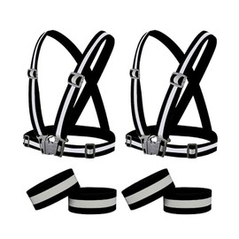 2 Pack Upgraded Safety Vest, 360° High Visibility Vest, Reflective Vest Running Gear, Adjustable Straps, Hi Vis Vest for Night Cycling, Jogging, Dog Walking, Reflective Bands & Storage Bag Included…