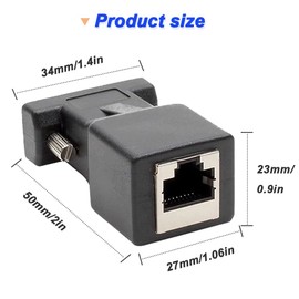 DKARDU DB9 Male to RJ45 Female Serial Adapter with DB9 Female to RJ45 Female Serial Adapter, 120ohm RS232 Ethernet Converter for Standard 9Pin RS232 Devices (4 Pack)