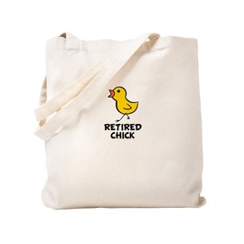 CafePress Retired Chick Natural Canvas Tote Bag, Reusable Shopping Bag
