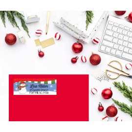 Candles and Favors Frosty the Snowman Christmas Return Address Labels -Holiday Return Address Label