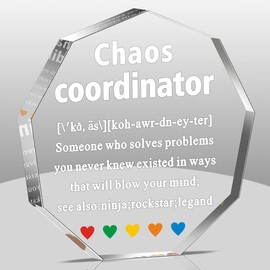 Chaos Coordinator Gifts for Women Office Manager Gift for Men Acrylic Decor