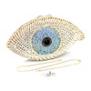 Chaliwini White Evning Bag Evil Eye Designer Bridal Clutch Purses