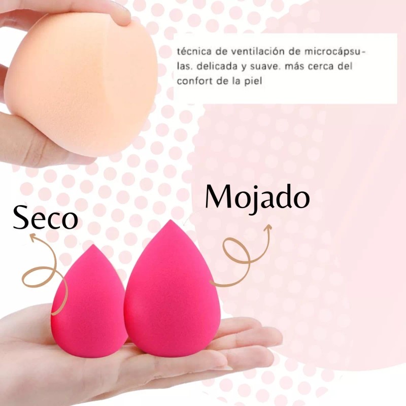 Caja de esponjas blender puff ERGONOMICA HUEVO Maquillaje Kit 4