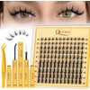 QUEWEL DIY Lash Extension Kit, 10-18mm Lash Clusters with Lash