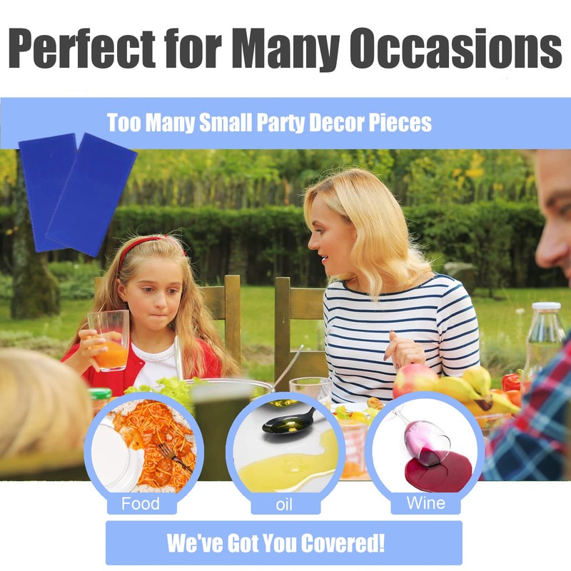 2Pc Blue Disposable TableCloth Table Covers,137*274cm King Charles Coronation Decorations