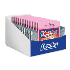 Spontex Brillant Cleaning Pad, Pack of 12, for Sensitive Surfaces, Scratch-Free and Long Lasting, Silver and Pink