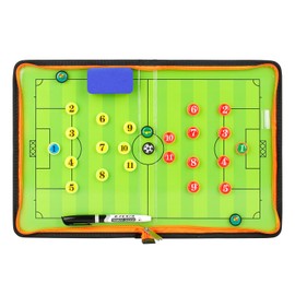 Football Tactics Board Portable Trainer Tactical Folder Coaching Trainer Folder Football Coach Board with Magnets, Board Marker, Sponge