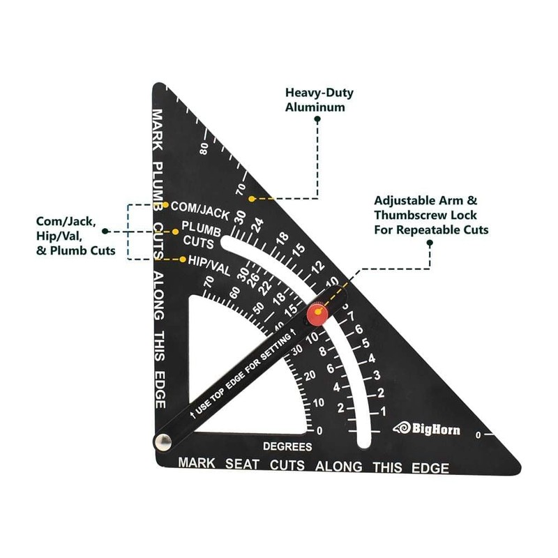 Big Horn 19606 7 Inch Adjustable Carpenter Square – Precision