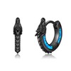 13mm Dragon Hoop Earrings Sterling Silver Black Opal Dragon Huggie
