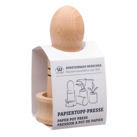REDECKER Paper Pot Press, Untreated Beechwood Tool for Creating Biodegradable Seedling Pots, Made in Poland