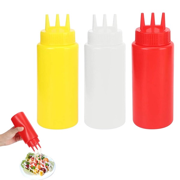 mumisuto Pack of 3 Spice Bottles, Sauce Bottle, 3 Holes