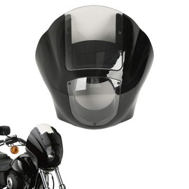 XFMT Vivid Black Detachable Quarter Fairing Clear Windshield Kit For Harley Sportster XL 883 1200 Models 1988-2016(Requires the installation of Docking Hardware Kit P/N 58164-96A.)