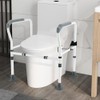 COSTWAY Foldable Toilet Safety Frame, Height & Width Adjustable Toilet