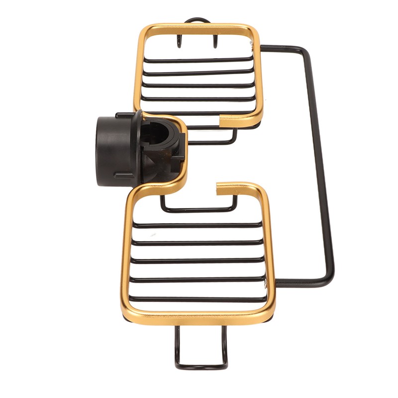 Faucet Storage Shelf Aluminum Plastic Two Containers with Towel Rod