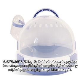 Hamster Carrier Cage with Lovely Cover and Chain Portable Cages Small Animals Carry Travel Case with Water Bottle Plastic Breathable Outgoing Cage for Dwarf Hamster Guinea Pig (Black)