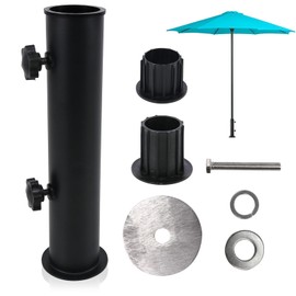 KOBSAINF Universal Outdoor Black Umbrella Stand, DIY Umbrella Tube Holder, Heavy Duty Marble Flag Pole Stakes, Tabletop Umbrella Tube Holder, Umbrella Parts Base Holder for Cement and Granite Boards