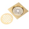 QANYEGN Gold Bathroom Drain, Copper Shower Floor Drain, Brass Shower
