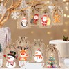 24 Pack Christmas Linen Bags with Drawstrings, 8 Designs Small