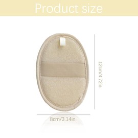 Pack of 3 Natural Loofah Exfoliating Sponge Made of Environmentally Friendly Material, Biodegradable, Suitable for Men and Women, Beige
