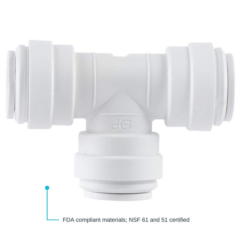 John Guest Speedfit 1/4 Inch Union Tee Connector, Push to