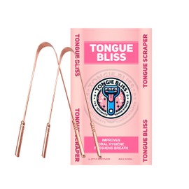 Tongue Bliss Copper Tongue Cleaner For Kids & Adults Stainless Steel Tongue Scraper For Fresh Breath (Copper Pack of 2)