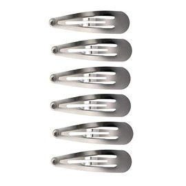 5cm Plain Silver Metal Sleepies Snap Clips Hair Clips Slides School Work for Women Girls by Glitz4Girlz (Silver, One Size)