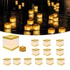 FUELYE 12Pack Floating Square Lanterns with LED Flameless Candles,Outdoor Lanterns