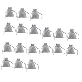 Healeved 18pcs Velour Drawstring Bag for Women Practical Fabric Cosmetic Bags for Travel Office and Everyday Use Grey Storage Pouches for Jewelry and Essentials