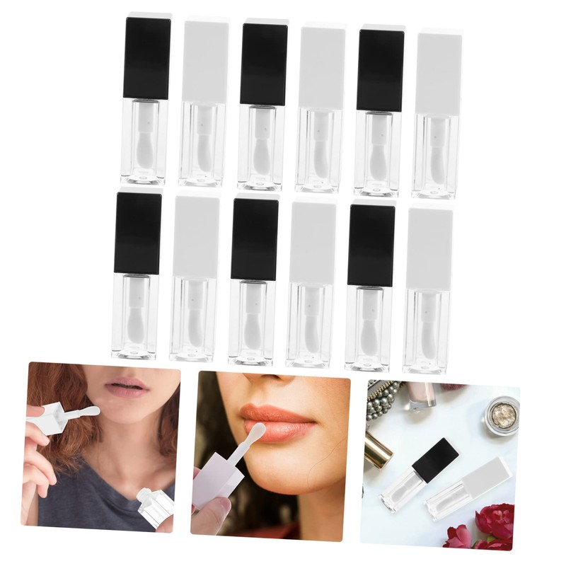 Mikinona 12pcs Bulk Lip Balm Tubes Refillable Empty Lip Gloss