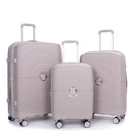 Travelhouse Expandable Suitcases Set 3-Piece Hardshell Luggage Set with Spinner Wheels & TSA Locks,Checked Luggage Travel Suitcase