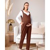 Rnxrbb Adjustable Fall Maternity Overalls Casual V Neck Maternity Pants