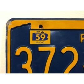 1959 Pennsylvania License Plate Registration Sticker, PA, Classic, Vintage, Tag