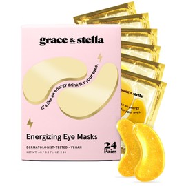 grace & stella Award Winning Under Eye Mask - Travel Essentials - Birthday Gifts for Women - Gel Eye Patches for Dark Circles, Puffy Eyes, Wrinkles, Undereye Bags - Vegan - Self Care (24 Pairs, Gold)