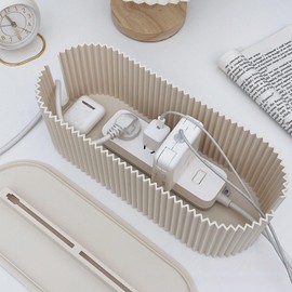 Uadme Cable Management Box, Innovative, Simple Cable Cover for Desk, Cable Holder, Socket Storage Box, White