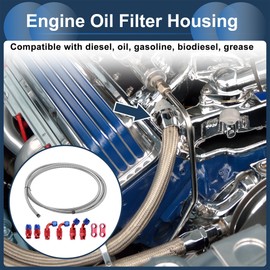 X AUTOHAUX AN4 Fuel Line Kit 10ft Vacuum Hose Automotive Fuel Hose with Adapters 1 Set