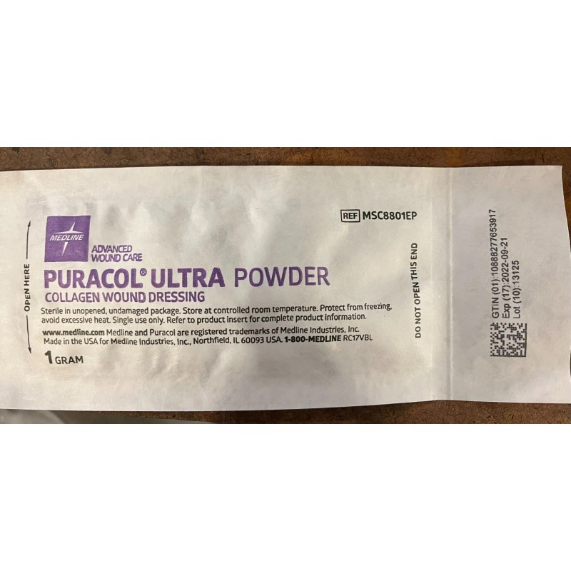 Medline Puracol Ultra Powder Collagen Wound Dressing 1g Pouch New