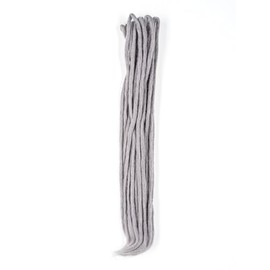 DreadLab - Double Ended Synthetic Dreadlocks (Pack of 10) Crochet Extensions (Grey Crochet)