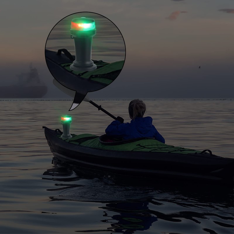 Besramtic Boat Navigation Lights Battery Powered with Magnetic Base Bow