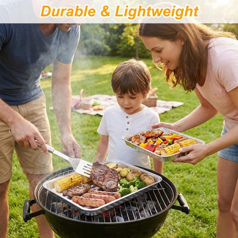 40 Pack Disposable Aluminum Broiler Pan For oven 13 x