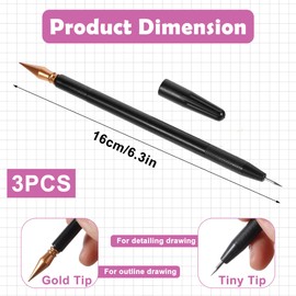 Dual Tip Scratch Tools 3pcs Set – Double-Ended Scratch Art Pen for Rainbow Scratch Painting, Etch Art, Scratch Coloring and DIY Scratch Painting, Great for Magic Scratch Cards and Creative Drawing