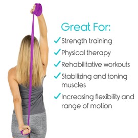 Vive Flat Resistance Band (5 Piece Set) - Elastic Exercise Equipment - Straight Stretching Fitness Training for Full Body, Leg, Crossfit, PT, Yoga Stretch, Rehab Therapy - Home Gym for Men & Women