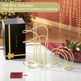 SZQINJI Paper Towel Roll Holder Countertop & Napkin Holder Set, Gold