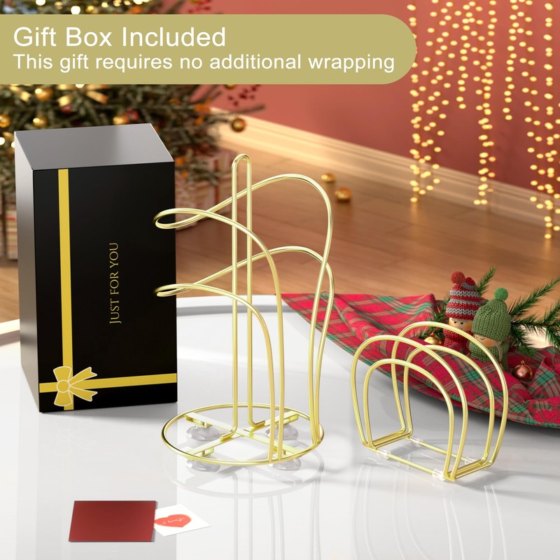 SZQINJI Paper Towel Roll Holder Countertop & Napkin Holder Set,