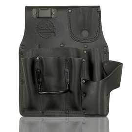 Graintex AS2598 Drywall Pouch Left Handed Ambassador Series Black Color Top Grain Leather, 1 Hammer Holder, Drywall Tool Belt, Framers Tool Pouch, Construction, Carpenter, Electricians